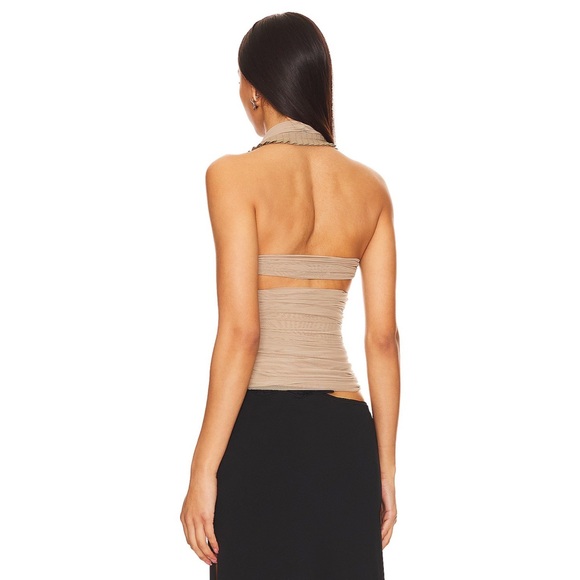 NWT Bec & Bridge Wave Crush Halter Top in Taupe - Picture 9 of 12